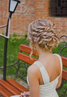 Cвадебная прическа Е20306 с собранными волосами