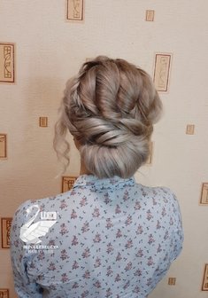 Cвадебная прическа Пучок из локонов с элементом плетен (L21497) с собранными волосами