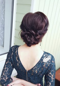 Cвадебная прическа Такой разнообразный пучок (L21503) с собранными волосами