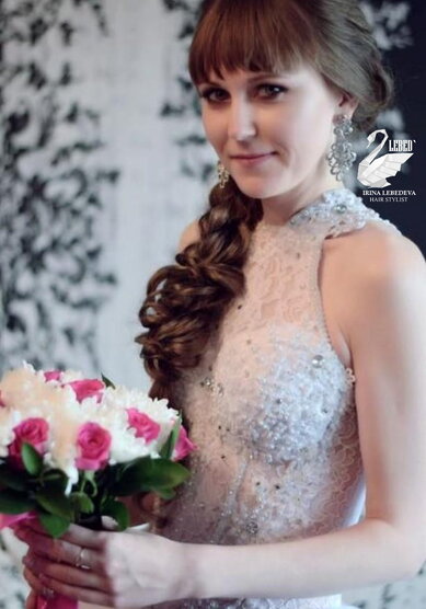 Свадебная прическа Греческая коса (L21491) - Стилист по причёскам LEBED
