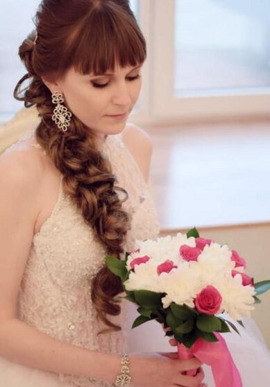 Свадебная прическа Греческая коса (L21491) - Стилист по причёскам LEBED