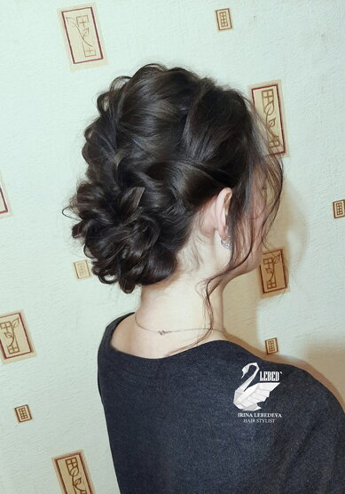 Прическа на свадьбу Пучок такой разный (L21502) - Стилист по причёскам LEBED