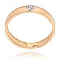 Обручальное кольцо А14129 из красного золота, гладкое